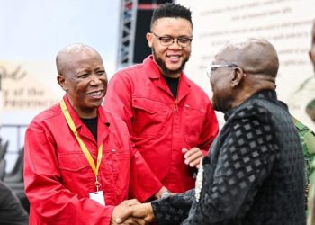 Zuma Crosses the Floor to Greet Malema After EFF Forces Recognition Showdown