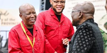 Zuma Crosses the Floor to Greet Malema After EFF Forces Recognition Showdown