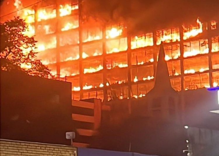 Botha Sigcawu Government Building in Mthatha Engulfed in Flames