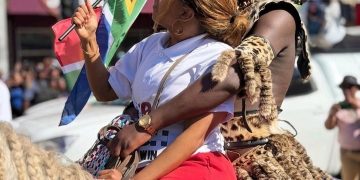 Jacinta Ngobese Seen Riding a Horse During an Anti-Illegal Immigrant Protest in Durban