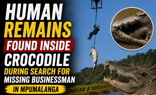 Human remains found inside crocodile during search for missing businessman in Mpumalanga