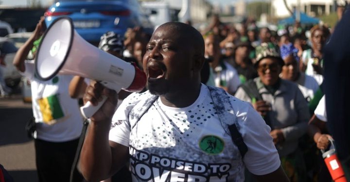 MK Party supporters gather in Durban for protest against corruption and foreigners
